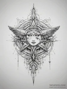 Tattoo sketch cosmic origin, concept art for... - эскиз тату (№1757386688_0, 09.09.2025 02:58) — Tatufoto.com