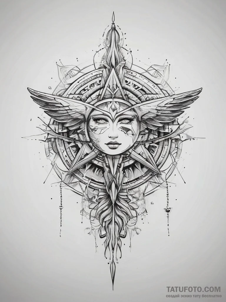 Tattoo sketch cosmic origin, concept art for... - эскиз тату (№1757386688_0, 09.09.2025 02:58) — Tatufoto.com