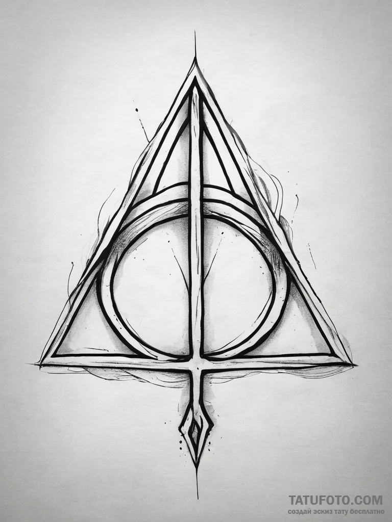 Tattoo sketch harry potter deathly hallows sy... - эскиз тату (№1757387276_0, 09.09.2025 03:07) — Tatufoto.com
