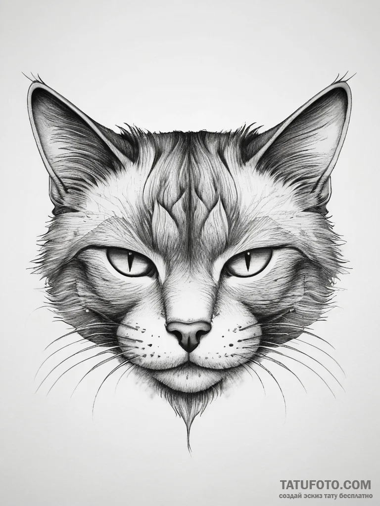 Tattoo sketch sleeping cat, tattoo line art,... - эскиз тату (№1757387474_0, 09.09.2025 03:11) — Tatufoto.com