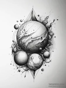 Tattoo sketch planets tattoo, ink illustratio... - эскиз тату (№1757388265_0, 09.09.2025 03:24) — Tatufoto.com