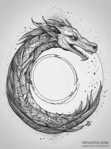 Tattoo sketch ouroboros with stars, tattoo fl... - эскиз тату (№1757390051_0, 09.09.2025 03:54) — Tatufoto.com