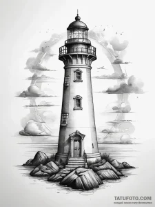 Tattoo sketch lighthouse tattoo - эскиз тату (№1757391249_0, 09.09.2025 04:14) — Tatufoto.com