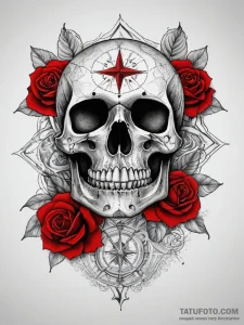 Tattoo sketch tour guide map and compass, con... - эскиз тату (№1757391645_0, 09.09.2025 04:20) — Tatufoto.com
