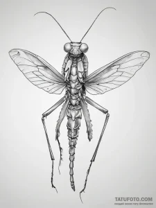 Tattoo sketch european mantis - эскиз тату (№1757391847_0, 09.09.2025 04:24) — Tatufoto.com