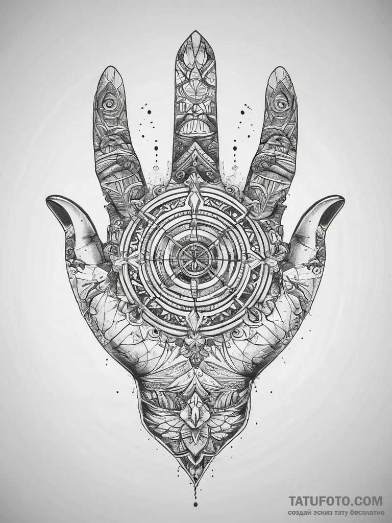 Tattoo sketch hands with a chain, artistic ta... - эскиз тату (№1757392238_0, 09.09.2025 04:30) — Tatufoto.com