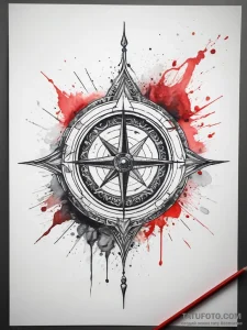 Tattoo sketch compass and kaaba, tattoo drawi... - эскиз тату (№1757393622_0, 09.09.2025 04:53) — Tatufoto.com