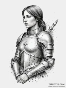 Tattoo sketch joan of arc in armor, ink illus... - эскиз тату (№1757396789_0, 09.09.2025 05:46) — Tatufoto.com