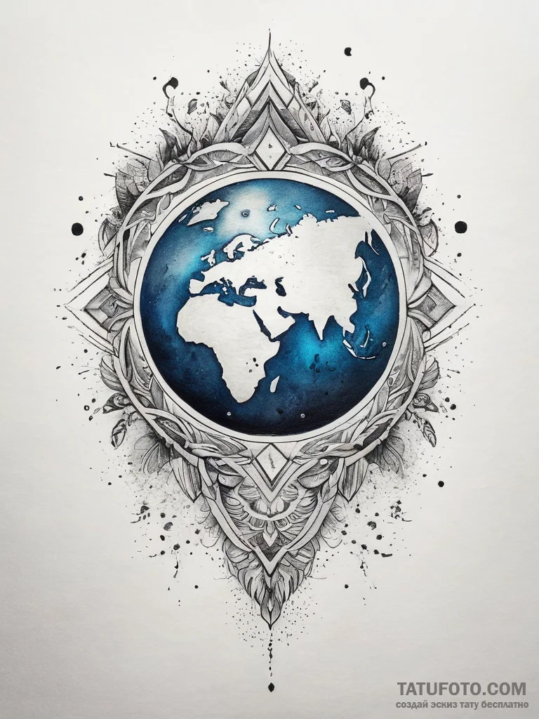 Tattoo sketch sacred earth, artistic tattoo s... - эскиз тату (№1757397175_0, 09.09.2025 05:52) — Tatufoto.com