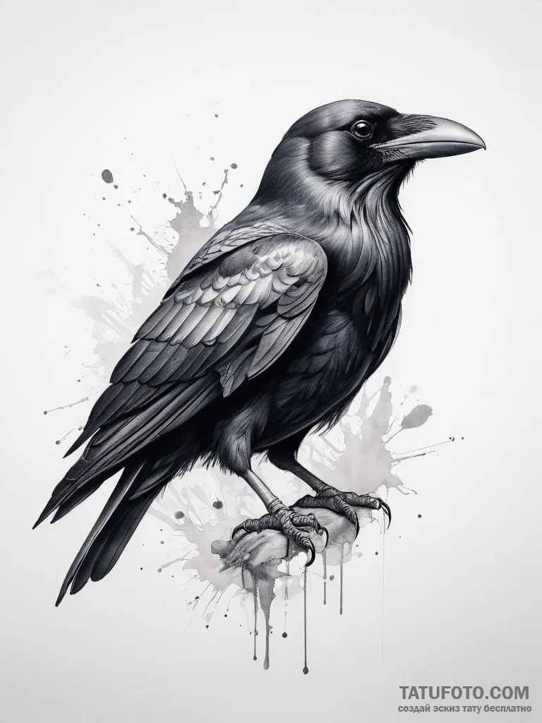 ворон - эскиз тату (№1757397251_0, 09.09.2025 05:54) — Tatufoto.com