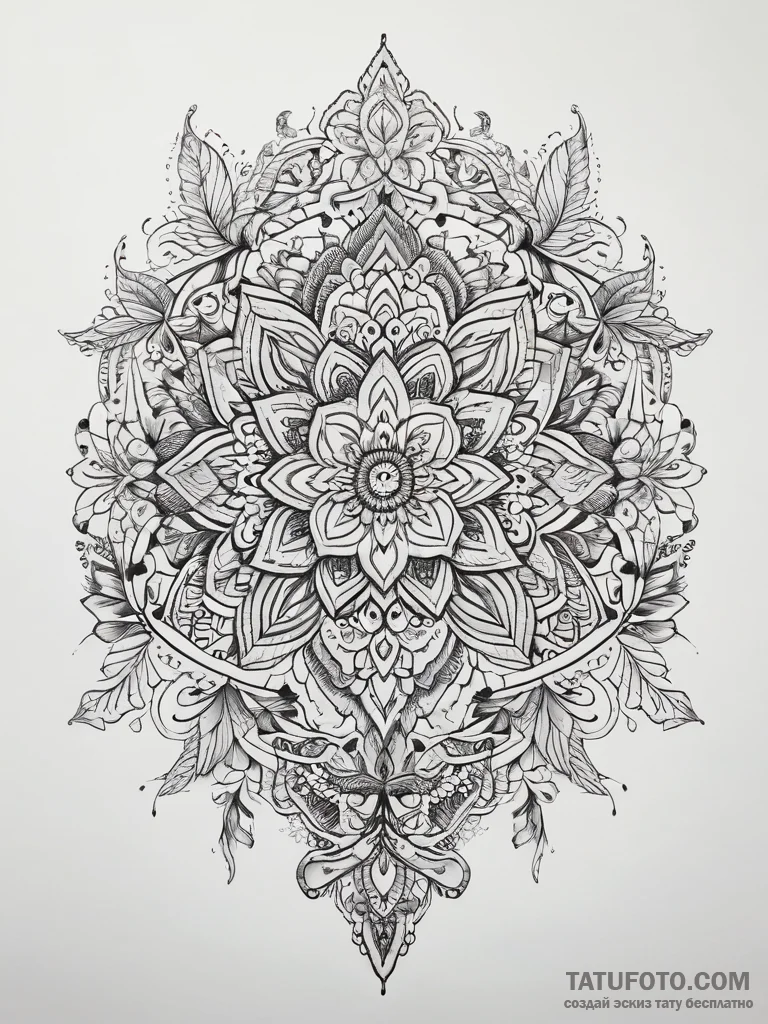 Tattoo sketch lace pattern - эскиз тату (№1757400757_0, 09.09.2025 06:52) — Tatufoto.com