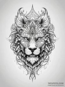 Tattoo sketch узор из штрихов - эскиз тату (№1757401743_0, 09.09.2025 07:09) — Tatufoto.com