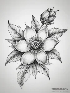 Tattoo sketch pomegranate blossom - эскиз тату (№1757403525_0, 09.09.2025 07:38) — Tatufoto.com