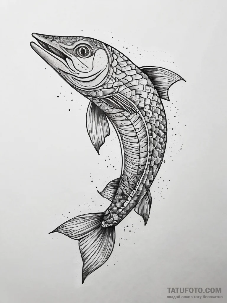 Tattoo sketch pike, tattoo sketch design, on... - эскиз тату (№1757404500_0, 09.09.2025 07:55) — Tatufoto.com