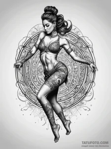 Tattoo sketch dancer a hip-hop dancer silhoue... - эскиз тату (№1757404693_0, 09.09.2025 07:58) — Tatufoto.com