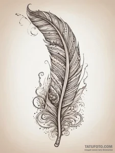 Tattoo sketch old scroll with a feather, conc... - эскиз тату (№1757405894_0, 09.09.2025 08:18) — Tatufoto.com