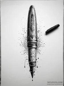Tattoo sketch writer fountain pen, tattoo ske... - эскиз тату (№1757406889_0, 09.09.2025 08:34) — Tatufoto.com