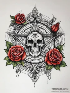 Tattoo sketch pentagram, concept art for tatt... - эскиз тату (№1757407279_0, 09.09.2025 08:41) — Tatufoto.com