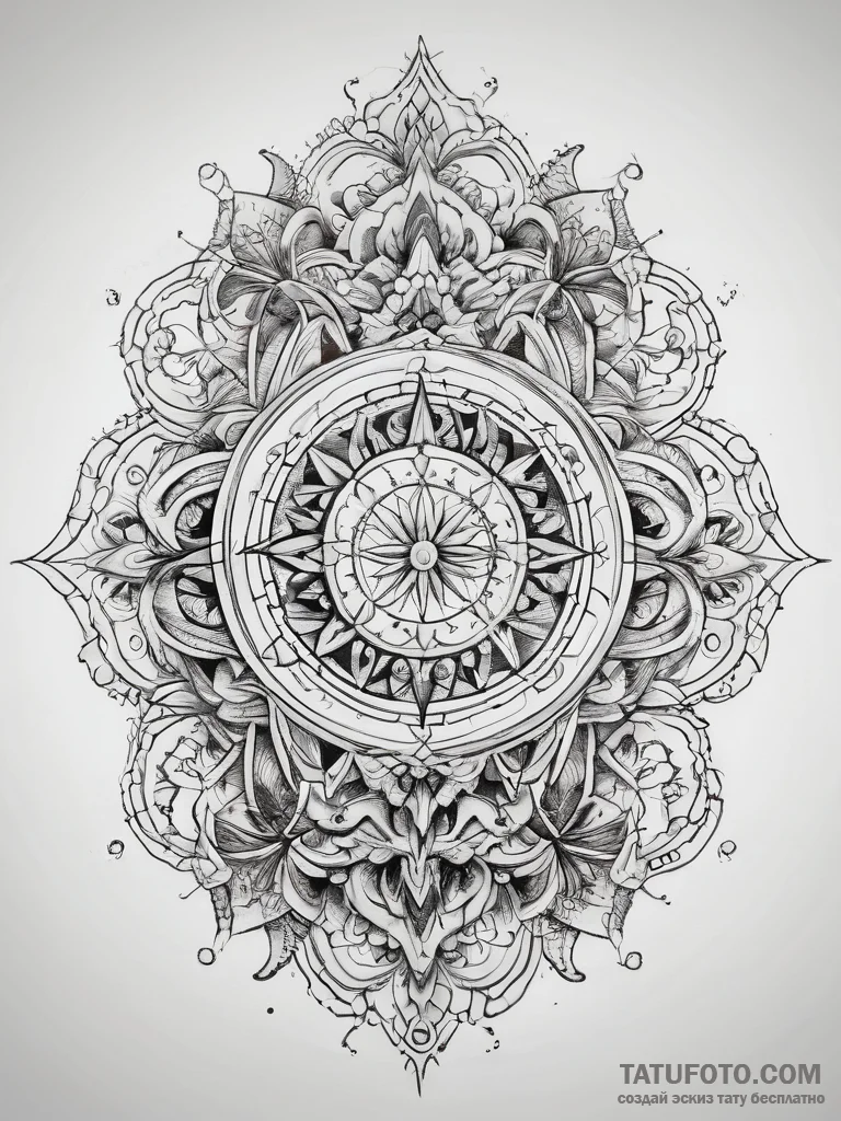 Tattoo sketch cosmic past, tattoo line art, o... - эскиз тату (№1757407868_0, 09.09.2025 08:51) — Tatufoto.com