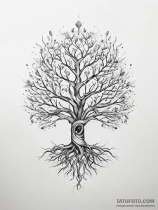Tattoo sketch cosmic root, tattoo line art, c... - эскиз тату (№1757408463_0, 09.09.2025 09:01) — Tatufoto.com