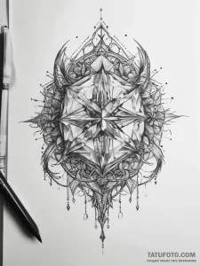 Tattoo sketch crystal - эскиз тату (№1757409258_0, 09.09.2025 09:14) — Tatufoto.com