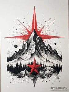Tattoo sketch mountain with a star, tattoo sk... - эскиз тату (№1757409458_0, 09.09.2025 09:17) — Tatufoto.com