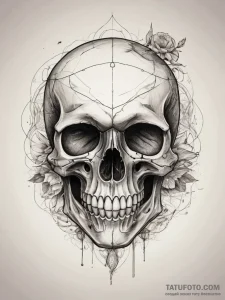 Tattoo sketch череп с землей, concept art for... - эскиз тату (№1757410249_0, 09.09.2025 09:30) — Tatufoto.com