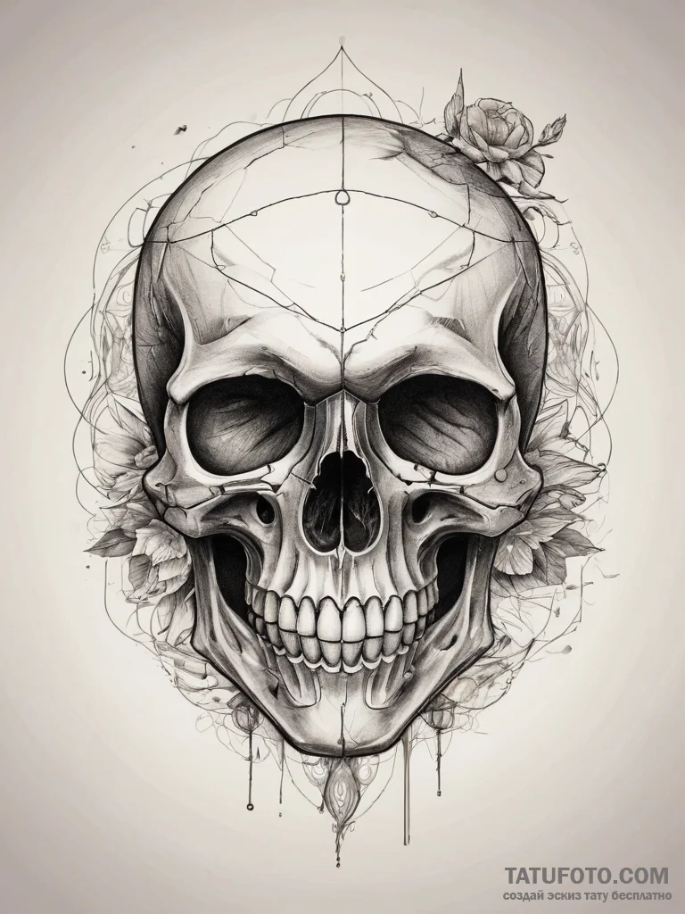 Tattoo sketch череп с землей, concept art for... - эскиз тату (№1757410249_0, 09.09.2025 09:30) — Tatufoto.com