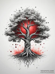 Tattoo sketch cosmic tree, tattoo drawing out... - эскиз тату (№1757410643_0, 09.09.2025 09:37) — Tatufoto.com