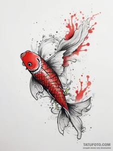 Tattoo sketch puns a koi fish that says "i'm... - эскиз тату (№1757416545_0, 09.09.2025 11:15) — Tatufoto.com