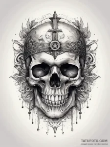 Tattoo sketch historical artifact with a skul... - эскиз тату (№1757416932_0, 09.09.2025 11:22) — Tatufoto.com