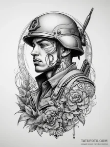 Tattoo sketch soldier with a pencil, tattoo f... - эскиз тату (№1757417317_0, 09.09.2025 11:28) — Tatufoto.com