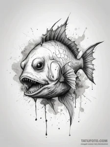 Tattoo sketch anglerfish, tattoo drawing outl... - эскиз тату (№1757418677_0, 09.09.2025 11:51) — Tatufoto.com