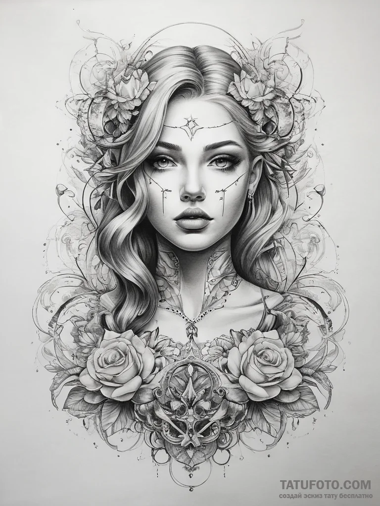 Tattoo sketch painting a canvas - эскиз тату (№1757419259_0, 09.09.2025 12:00) — Tatufoto.com
