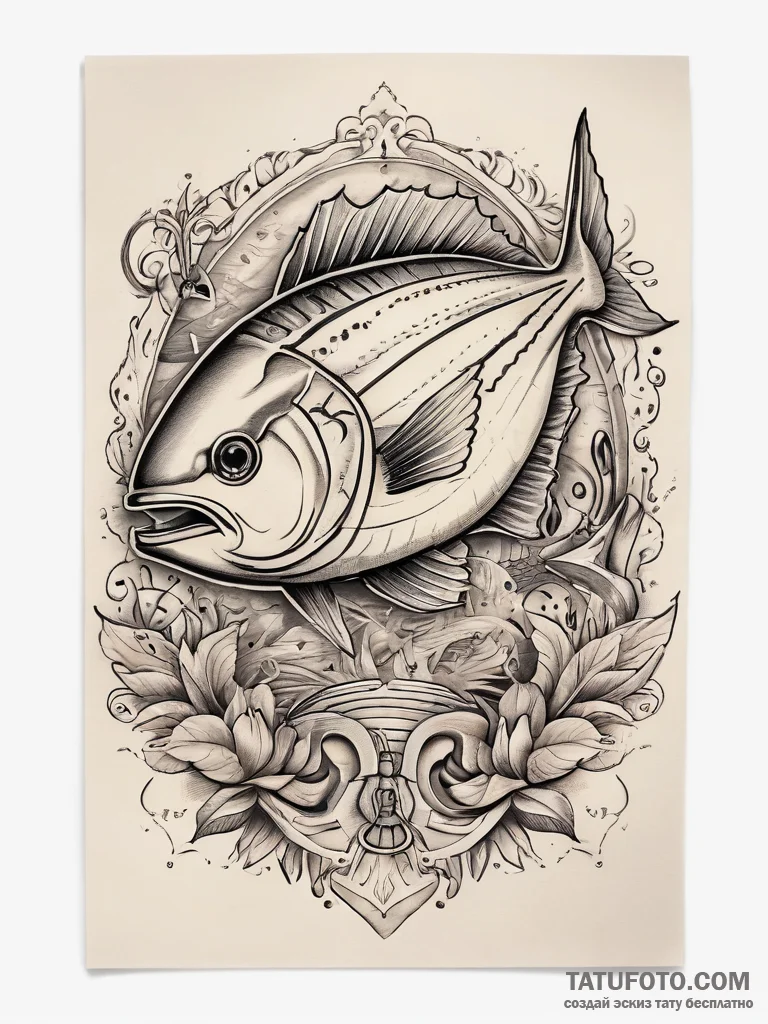 Tattoo sketch trevally, tattoo flash sheet de... - эскиз тату (№1757419847_0, 09.09.2025 12:10) — Tatufoto.com
