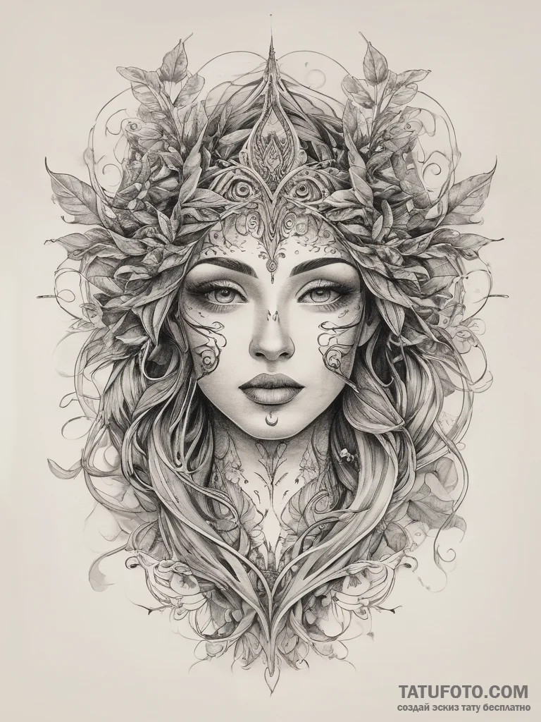 Tattoo sketch dryad tattoo, tattoo sketch des... - эскиз тату (№1757420235_0, 09.09.2025 12:17) — Tatufoto.com