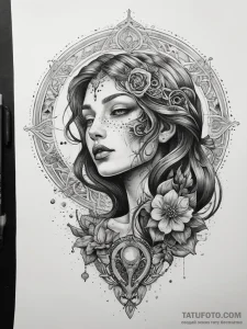 Tattoo sketch cosmic person, concept art for... - эскиз тату (№1757421626_0, 09.09.2025 12:40) — Tatufoto.com