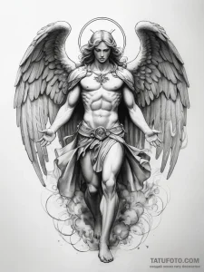 Tattoo sketch archangel gabriel - эскиз тату (№1757421819_0, 09.09.2025 12:43) — Tatufoto.com