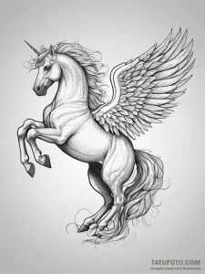 Tattoo sketch pegasus tattoo, ink illustratio... - эскиз тату (№1757423179_0, 09.09.2025 13:06) — Tatufoto.com