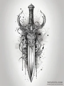 Tattoo sketch dagger sheath, ink illustration... - эскиз тату (№1757423377_0, 09.09.2025 13:09) — Tatufoto.com
