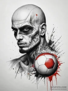 Tattoo sketch coach a person with a ball, tat... - эскиз тату (№1757423969_0, 09.09.2025 13:19) — Tatufoto.com