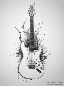Tattoo sketch playing an instrument electric... - эскиз тату (№1757424166_0, 09.09.2025 13:22) — Tatufoto.com