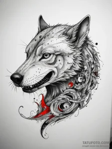 Tattoo sketch wolf eel, artistic tattoo sketc... - эскиз тату (№1757424936_0, 09.09.2025 13:35) — Tatufoto.com