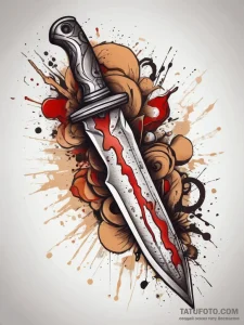 Tattoo sketch knife with blood, artistic tatt... - эскиз тату (№1757426120_0, 09.09.2025 13:55) — Tatufoto.com