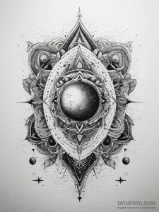 Tattoo sketch cosmic dimension, ink illustrat... - эскиз тату (№1757426716_0, 09.09.2025 14:05) — Tatufoto.com