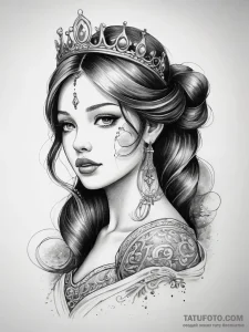 Tattoo sketch princess tattoo - эскиз тату (№1757428071_0, 09.09.2025 14:27) — Tatufoto.com