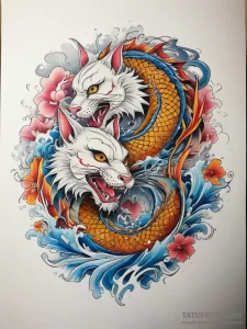 Tattoo sketch tom and jerry fighting scene, t... - эскиз тату (№1757428266_0, 09.09.2025 14:31) — Tatufoto.com