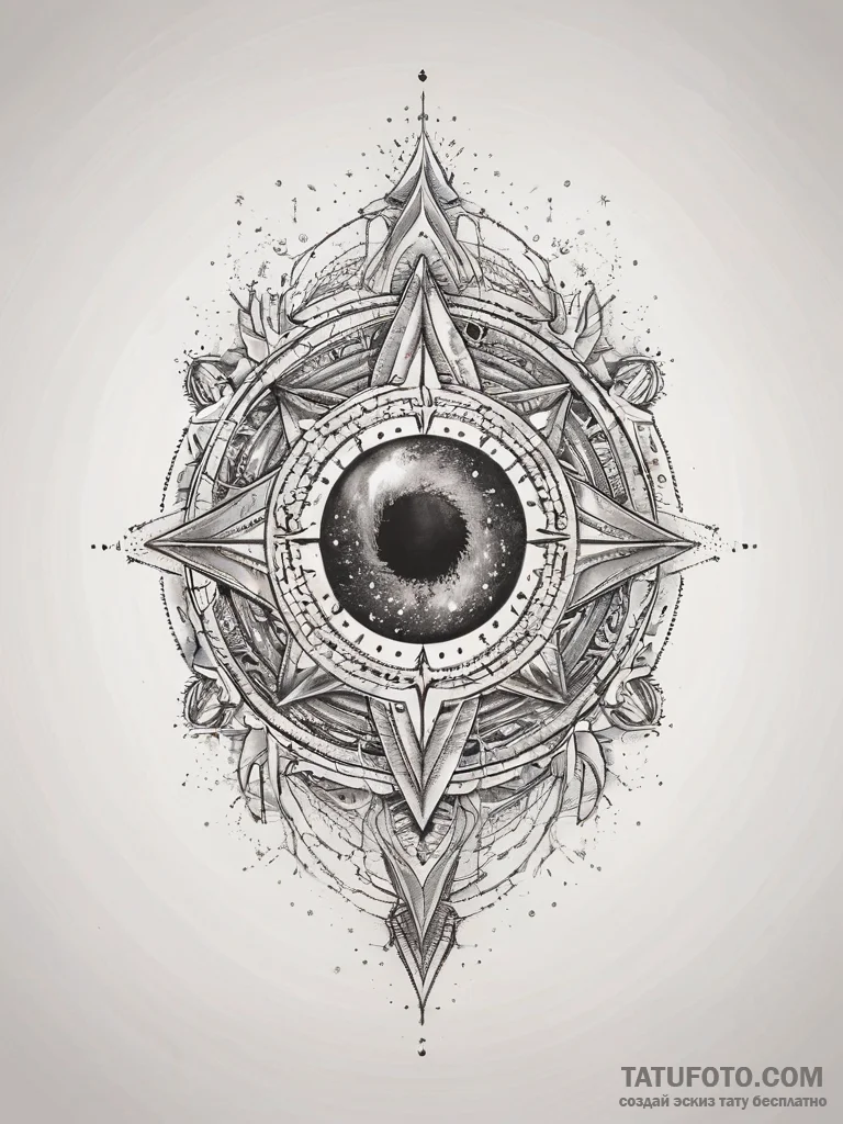Tattoo sketch cosmic universe, concept art fo... - эскиз тату (№1757431818_0, 09.09.2025 15:30) — Tatufoto.com