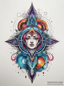 Tattoo sketch cosmic fount, tattoo flash shee... - эскиз тату (№1757434951_0, 09.09.2025 16:22) — Tatufoto.com