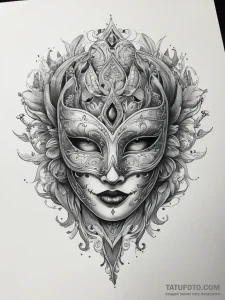 Tattoo sketch masquerade mask tattoo, tattoo... - эскиз тату (№1757435145_0, 09.09.2025 16:25) — Tatufoto.com